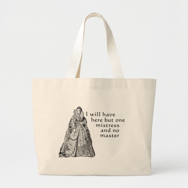 One Mistress Here Large Tote Bag (Front)