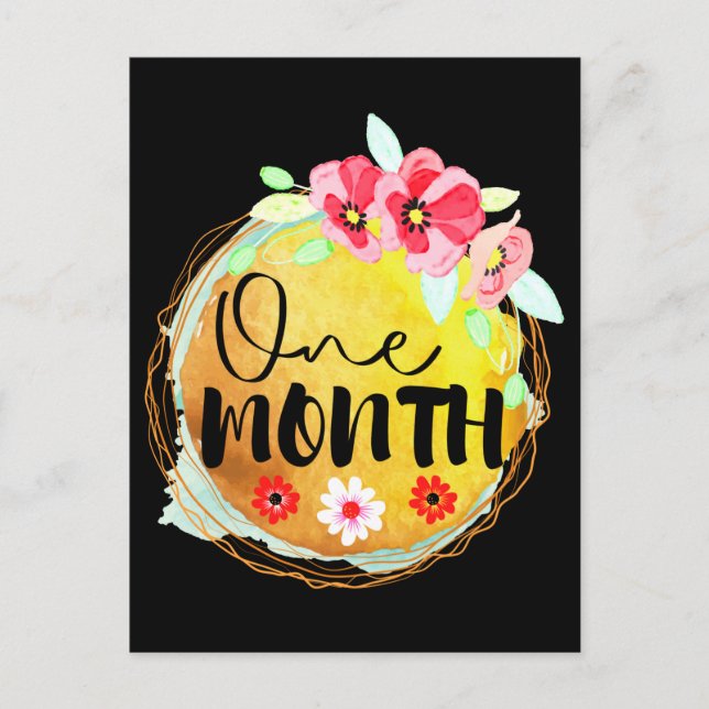 One-Month-Old Baby Milestone Label Postcard (Front)