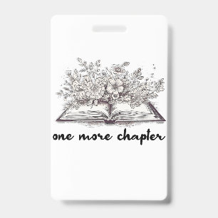 One More Chapter Book With Flowers Badge