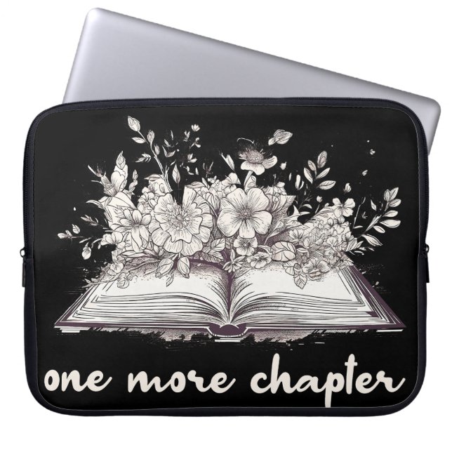 One More Chapter Book With Flowers  Laptop Sleeve (Front)