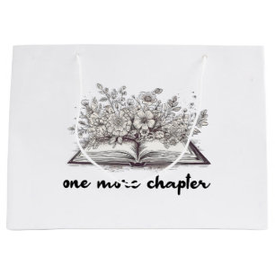 One More Chapter Book With Flowers Large Gift Bag