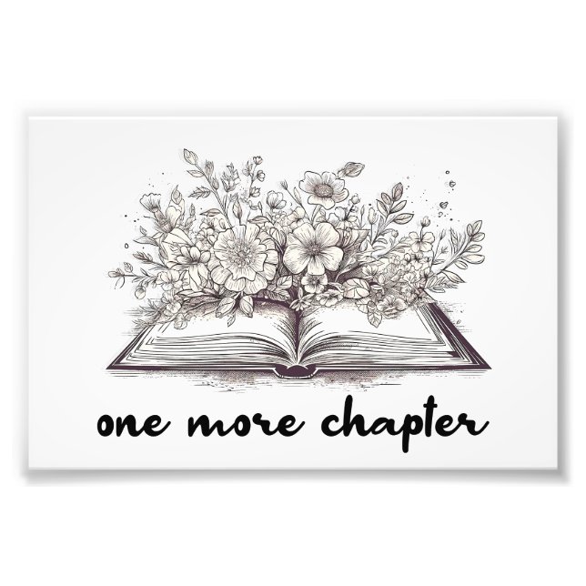 One More Chapter Book With Flowers  Photo Print (Front)
