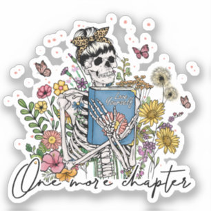 One More Chapter Floral Skeleton