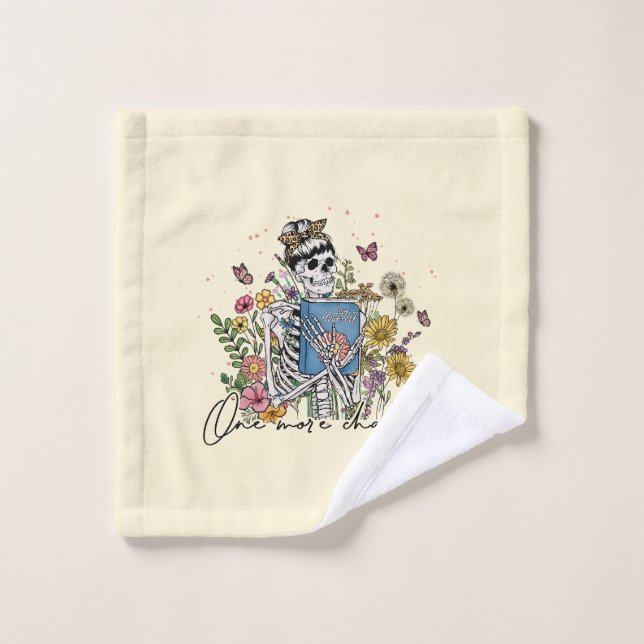 One More Chapter Floral Skeleton Bath Towel Set (Wash Cloth)