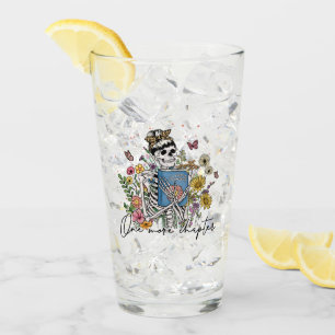 One More Chapter Floral Skeleton Glass