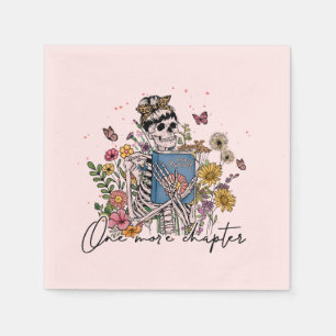 One More Chapter Floral Skeleton Napkin