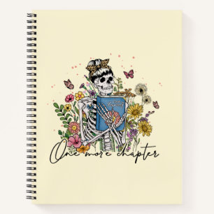 One More Chapter Floral Skeleton Notebook