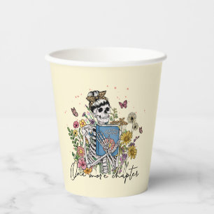One More Chapter Floral Skeleton Paper Cups