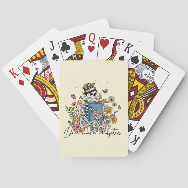 One More Chapter Floral Skeleton Playing Cards (Back)