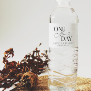 One More Day Wedding Rehearsal White Water Bottle Label