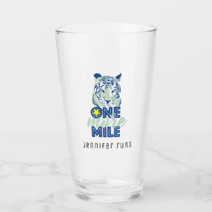 One More Mile Motivational Blue Tiger Beer Glass