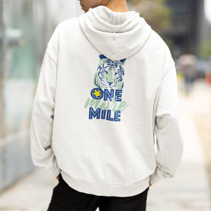 One More Mile Motivational Blue Tiger Men's Hoodie