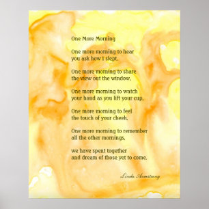 One More Morning Abstract Watercolor Poetry Poster