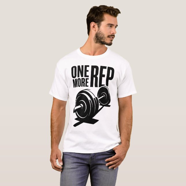 One More Rep Weightlifting T-Shirt - Distressed St (Front Full)