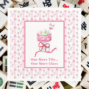 One More Tile… One More Glass Mahjong Drink Funny Napkin