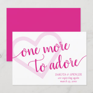 One More to Adore   Hot Pink Heart Pregnancy Announcement