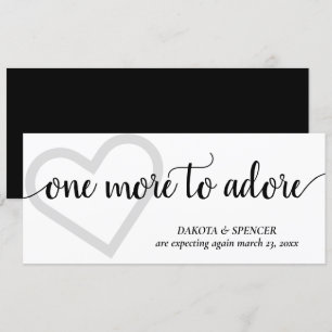 One More to Adore   Simple Black Heart Pregnancy Announcement