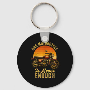 One Motorcycle Is Never Enough Retro Funny Biker  Keychain