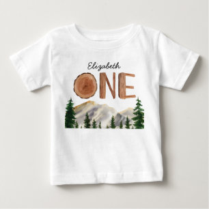One Mountains Personalized Birthday Baby T-Shirt