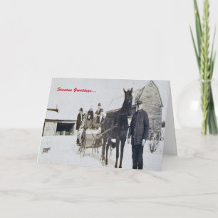 One "Mule" Open Sleigh Holiday Card