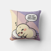 One Nap Away From Greatness Pillow-Cozy Funny Gift