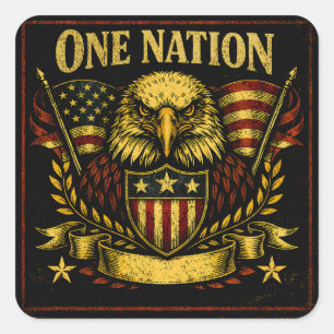 One Nation – American Unity Pride Square Sticker