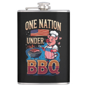 One Nation Under BBQ – Vintage Chef Grillmaster Hip Flask