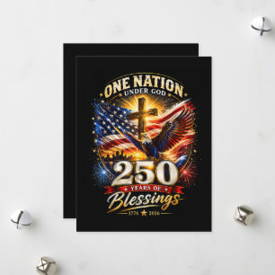 One Nation Under God 250 Years 250th Anniversary Holiday Card