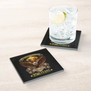 One Nation Under God 250 Years Blessings  Glass Coaster