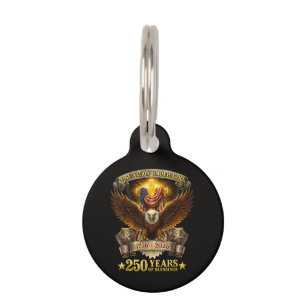 One Nation Under God 250 Years Blessings Pet Tag