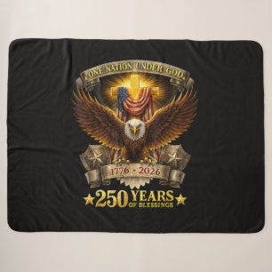 One Nation Under God 250 Years Blessings Sherpa Blanket