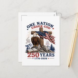 One Nation Under God 250 Years Holiday Postcard