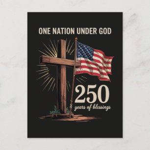 One Nation Under God 250 Years Invitation Postcard