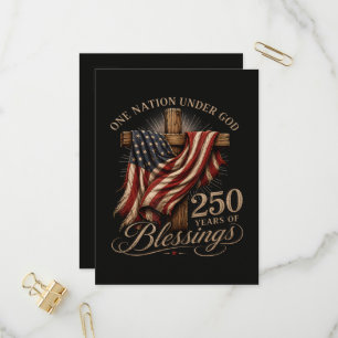 One Nation Under God 250 Years Invitation Postcard