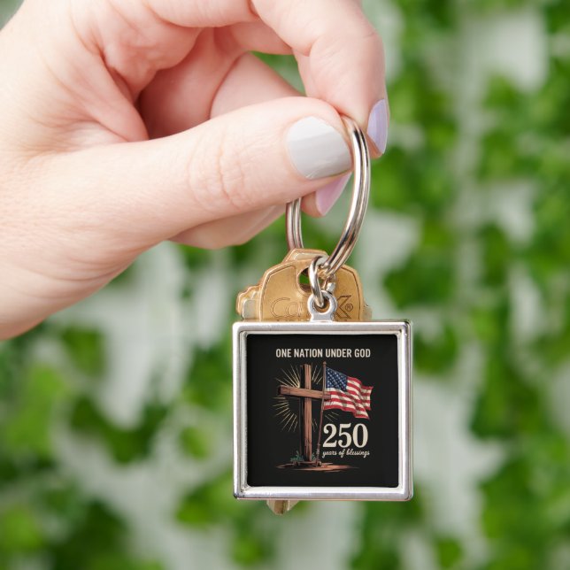 One Nation Under God 250 Years Keychain (Hand)