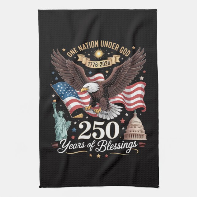 One Nation Under God 250 Years  Kitchen Towel (Vertical)