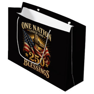 One Nation Under God 250 Years Large Gift Bag