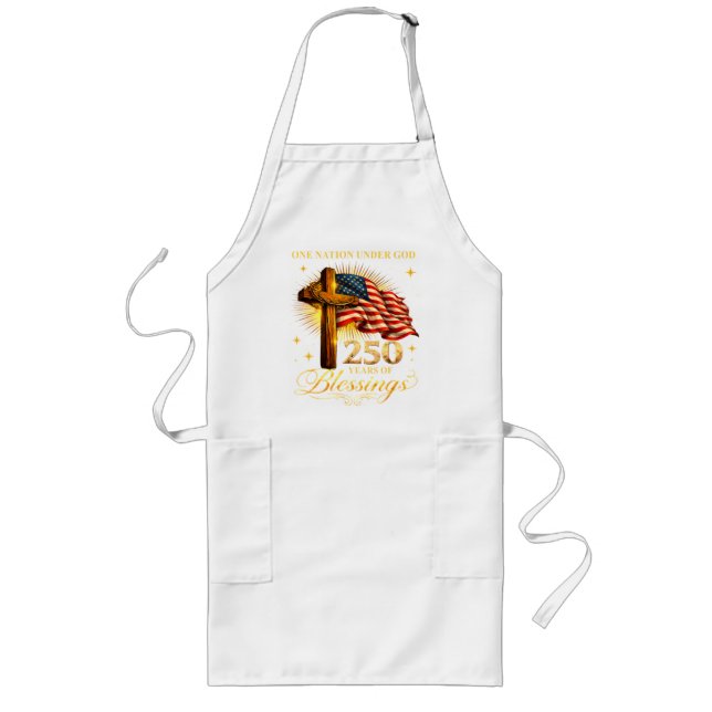 One Nation Under God 250 Years Long Apron (Front)
