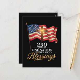 One Nation Under God 250 Years of Blessings Holiday Postcard