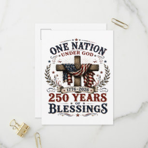 One Nation Under God 250 Years Of Blessings Invitation Postcard
