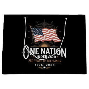 One Nation Under God 250 Years of Blessings Large Gift Bag