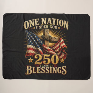 One Nation Under God 250 Years Sherpa Blanket