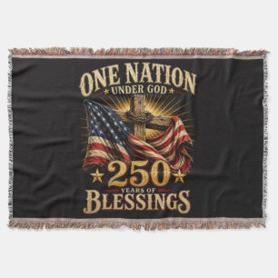 One Nation Under God 250 Years Throw Blanket