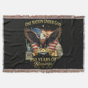 One Nation Under God 250 Years Throw Blanket