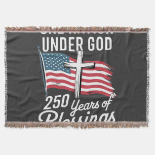 One Nation Under God 250 Years Throw Blanket