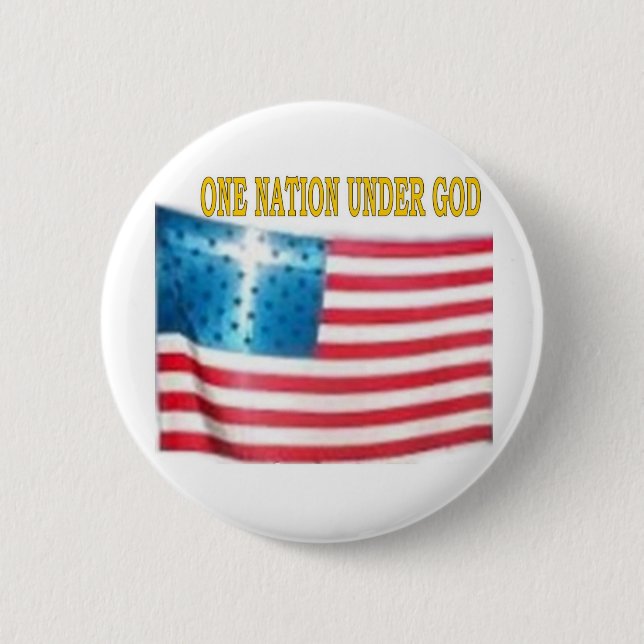 ONE NATION UNDER GOD 2 INCH ROUND BUTTON (Front)