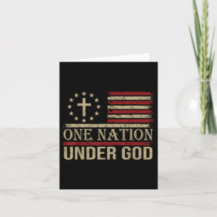 One Nation Under God America Pride Us Flag Jesus C Card