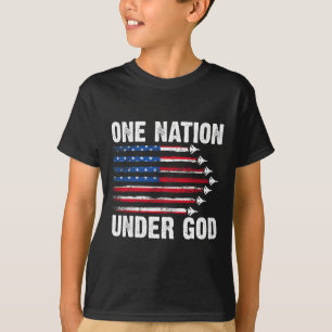 One Nation Under God American Flag 4th Of July Fig T-Shirt
