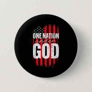 One Nation Under God American Flag Christian Jesus 2 Inch Round Button