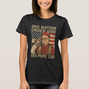 One Nation Under God And Pope Leo Usa Patriotic Ju T-Shirt